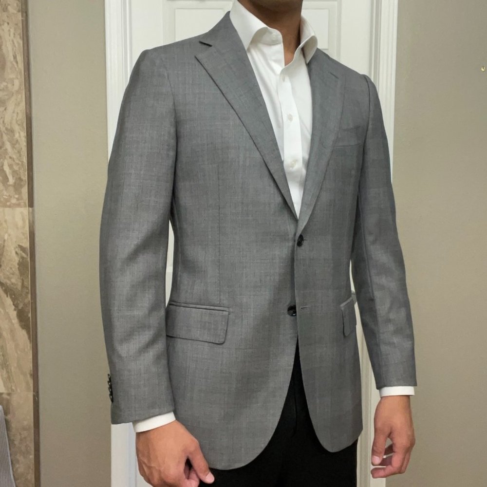 SUITSUPPLY LAZIO 42L Super 110’s 100% Wool VBC Perennial Glen Plaid Suit Jacket